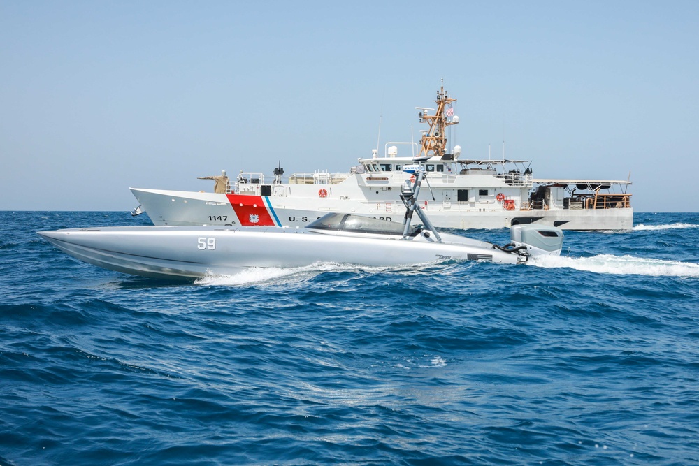 U.S. Coast Guard Cutter Sails with Royal Saudi Navy ship and USV