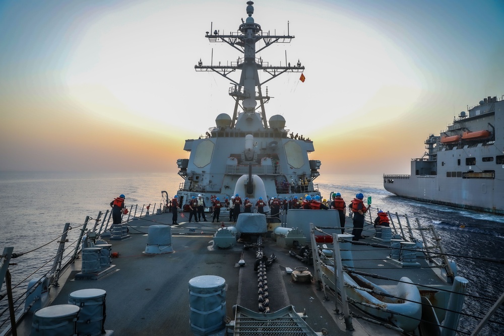 USS McFaul Conducts a Replenishment at Sea