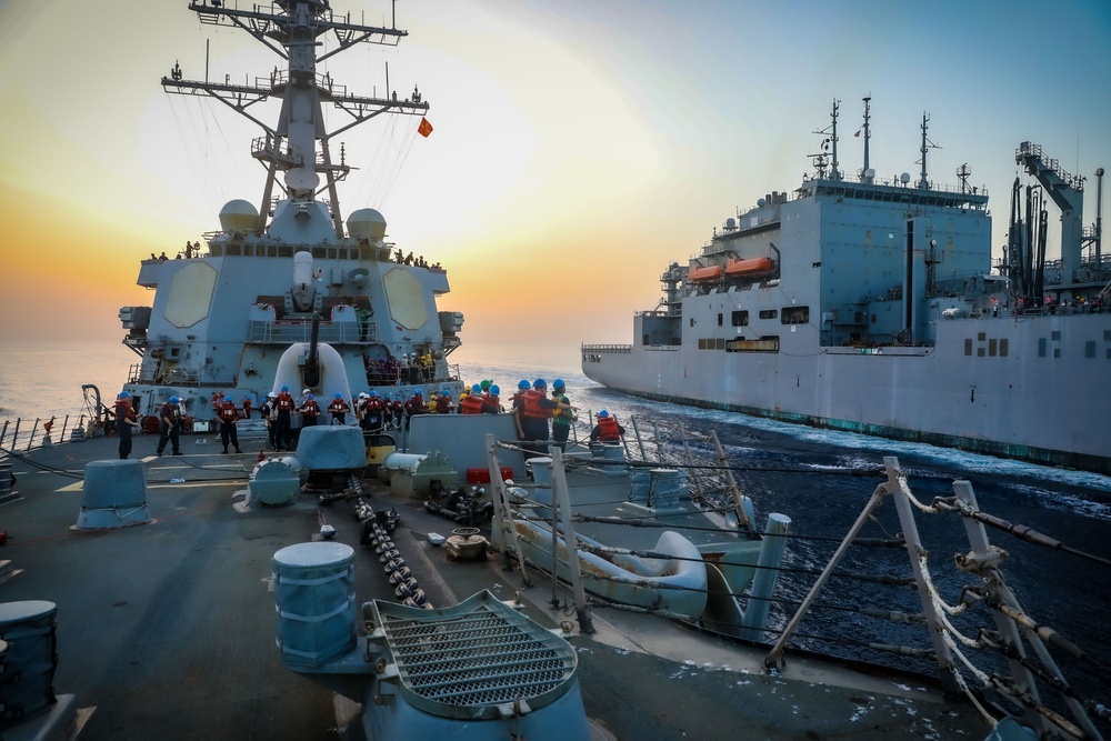 USS McFaul Conducts a Replenishment at Sea