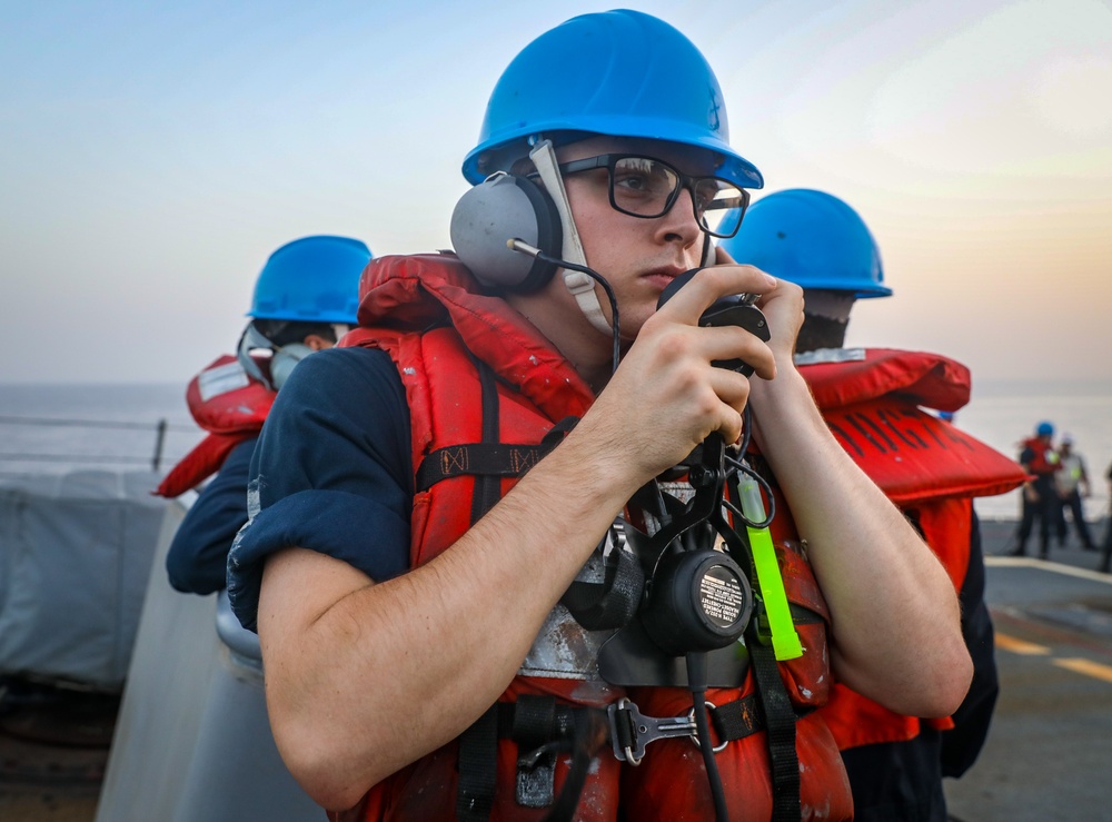 USS McFaul Conducts a Replenishment at Sea