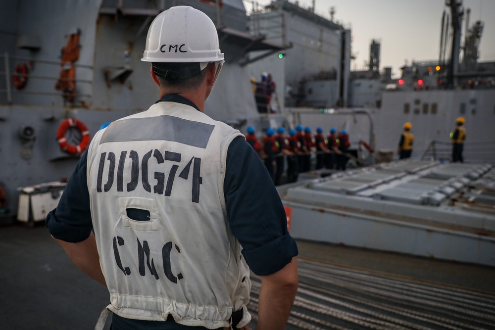 USS McFaul Conducts a Replenishment at Sea