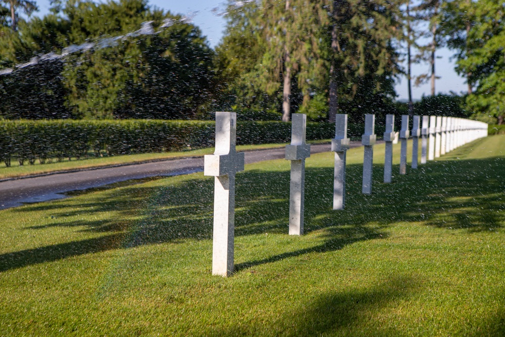 Ground crews prepare Oise-Aisne American Cemetery