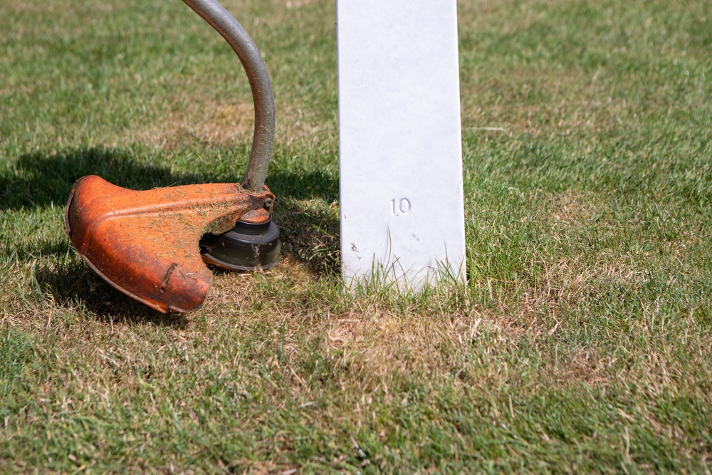 Ground crews prepare Oise-Aisne American Cemetery