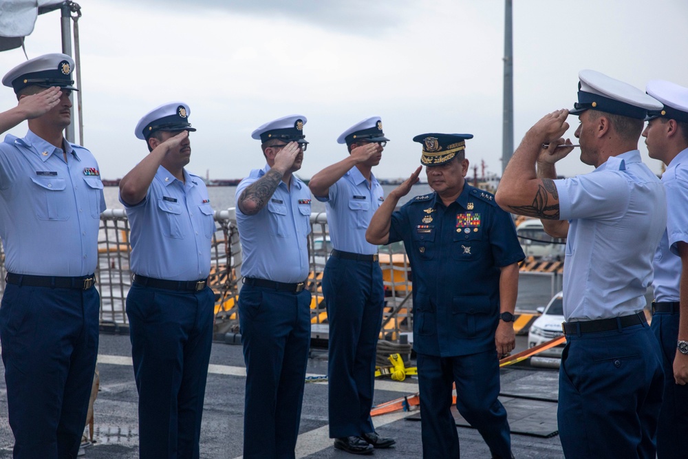 U.S. Coast Guard Cutter Stratton hosts shipboard dinner to commemorate trilateral engagement