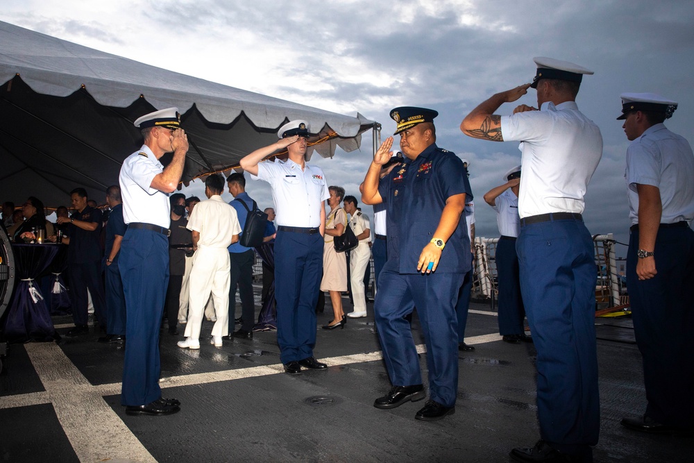 U.S. Coast Guard Cutter Stratton hosts shipboard dinner to commemorate trilateral engagement