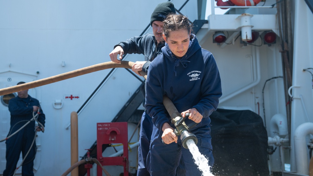 U.S. Coast Guard Cutter Sycamore crew trains en route to Exercise Argus