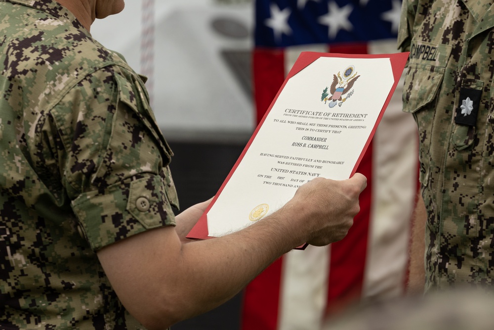 U.S. Navy Cmdr. Ross Campbell Retires after 24 Years of Service