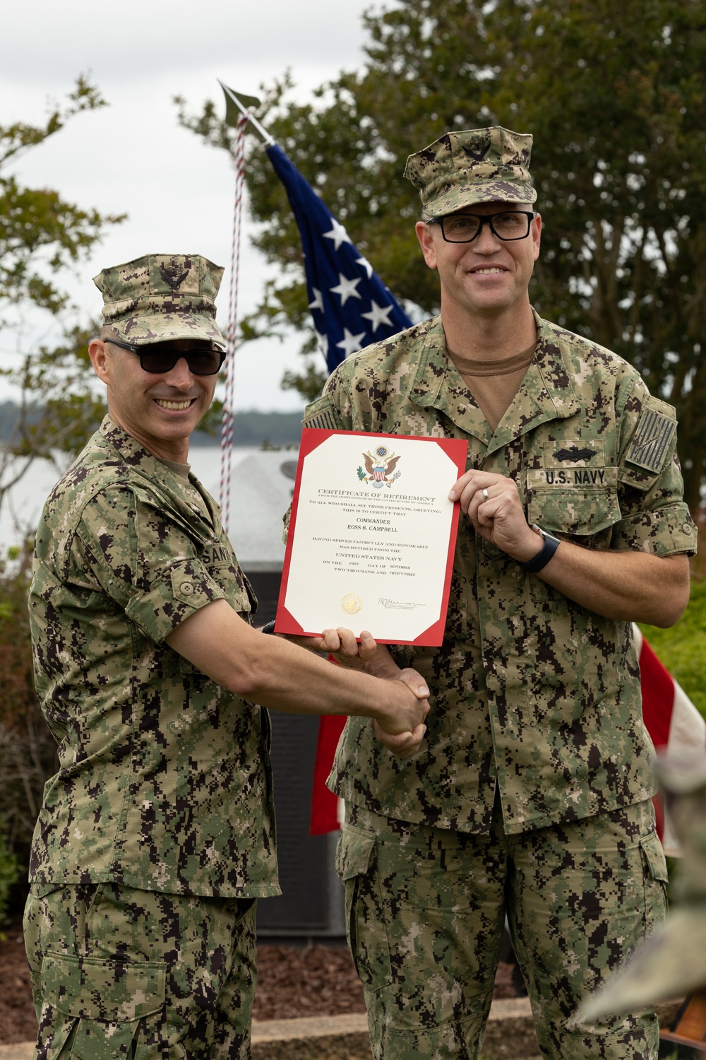 U.S. Navy Cmdr. Ross Campbell Retires after 24 Years of Service