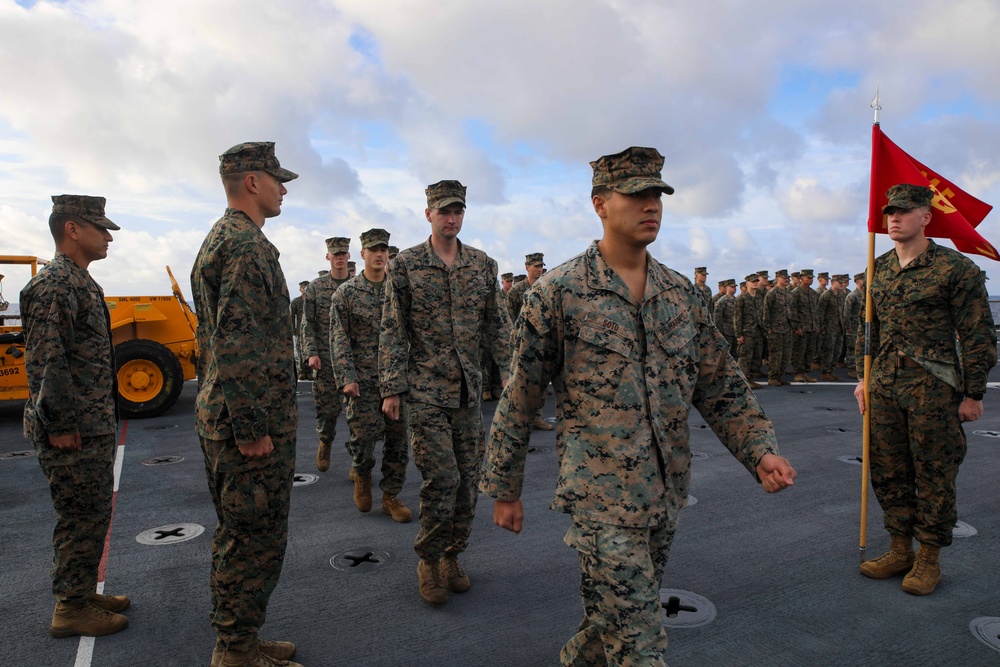 USS Carter Hall Conducts Promotion Ceremony