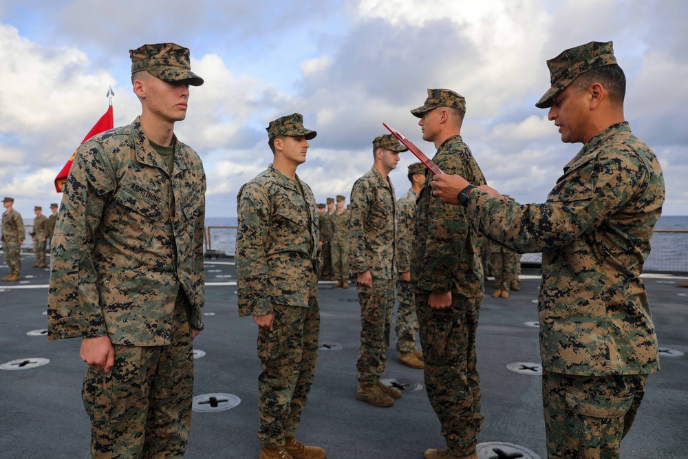 USS Carter Hall Conducts Promotion Ceremony