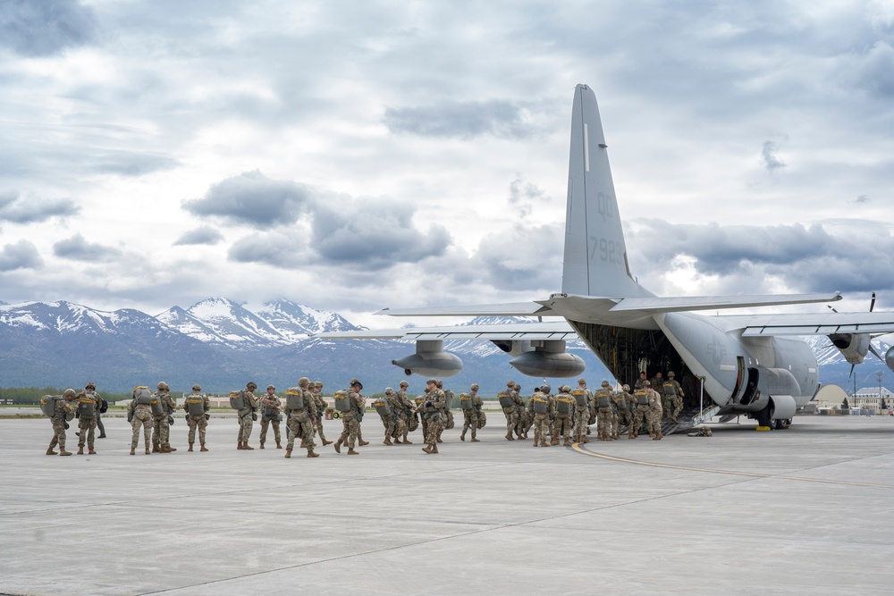 1-509th and 3-509th Infantry Regiments jump together celebrating Geronimo unit lineage