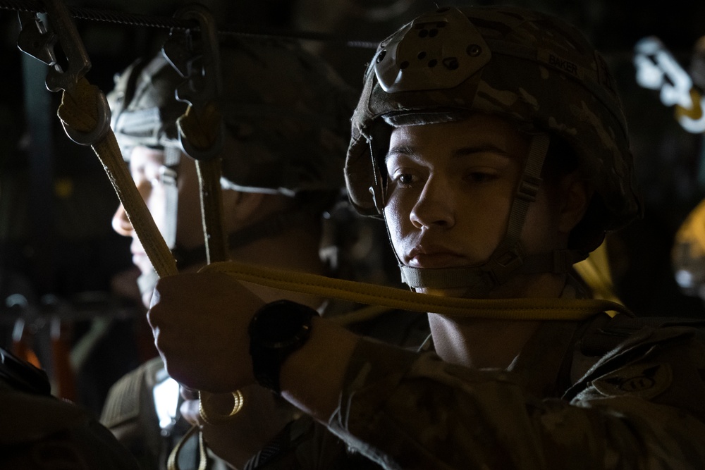 1-509th and 3-509th Infantry Regiments jump together celebrating Geronimo unit lineage