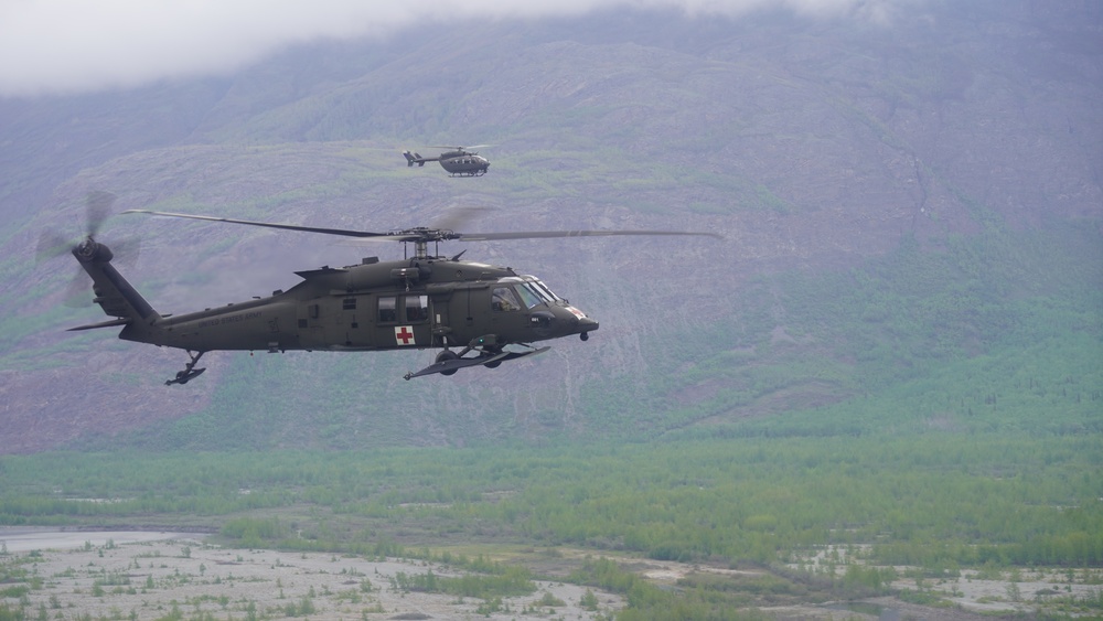 Alaska Army National Guard conducts aviation training near Colony Glacier