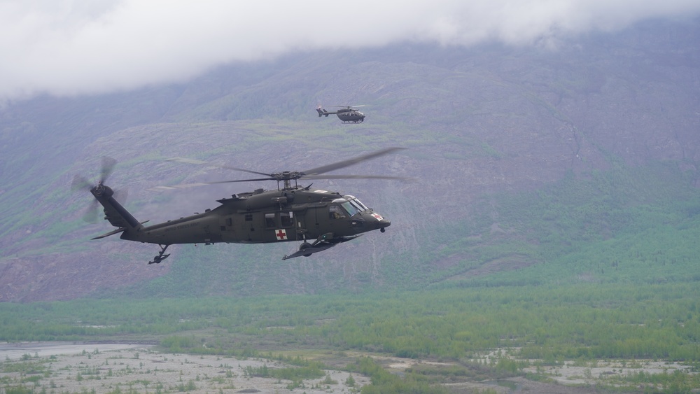 Alaska Army National Guard conducts aviation training near Colony Glacier