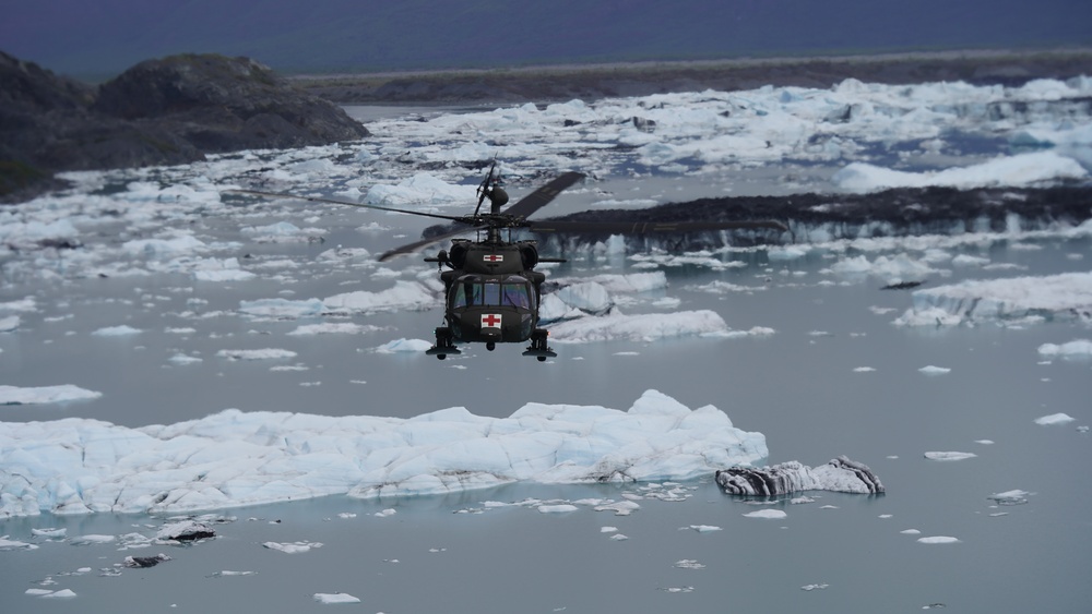 Alaska Army National Guard conducts aviation training near Colony Glacier