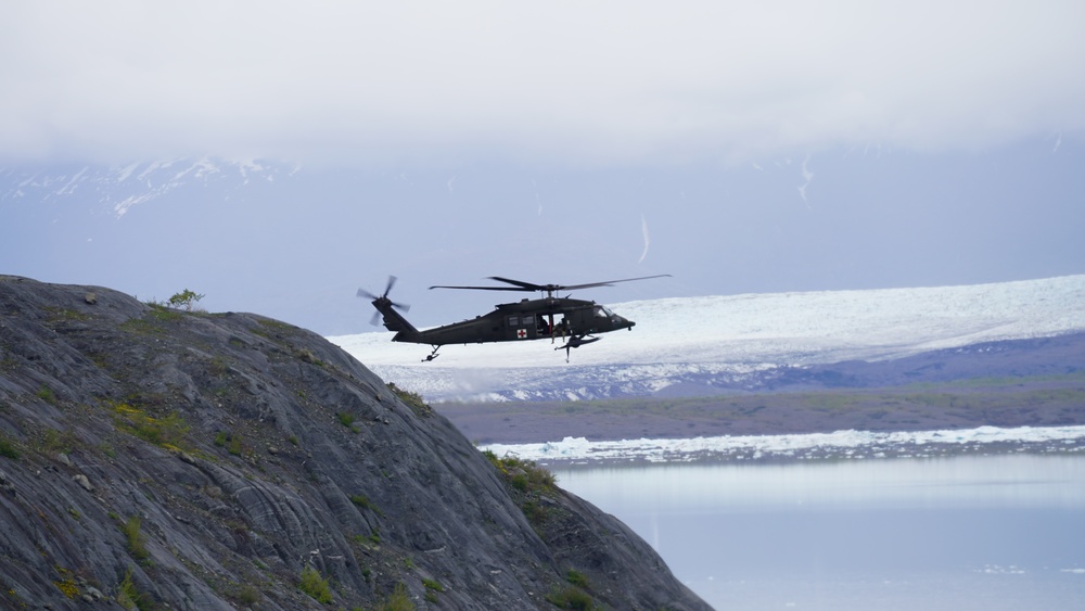 Alaska Army National Guard conducts aviation training near Colony Glacier