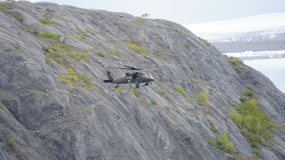 Alaska Army National Guard conducts aviation training near Colony Glacier