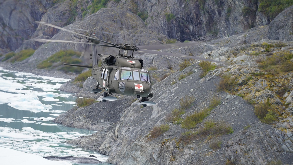 Alaska Army National Guard conducts aviation training near Colony Glacier