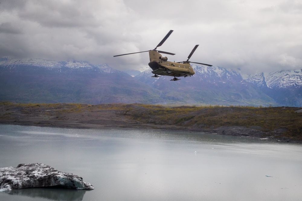 Alaska Army Aviation Conducts Training Near Colony Glacier