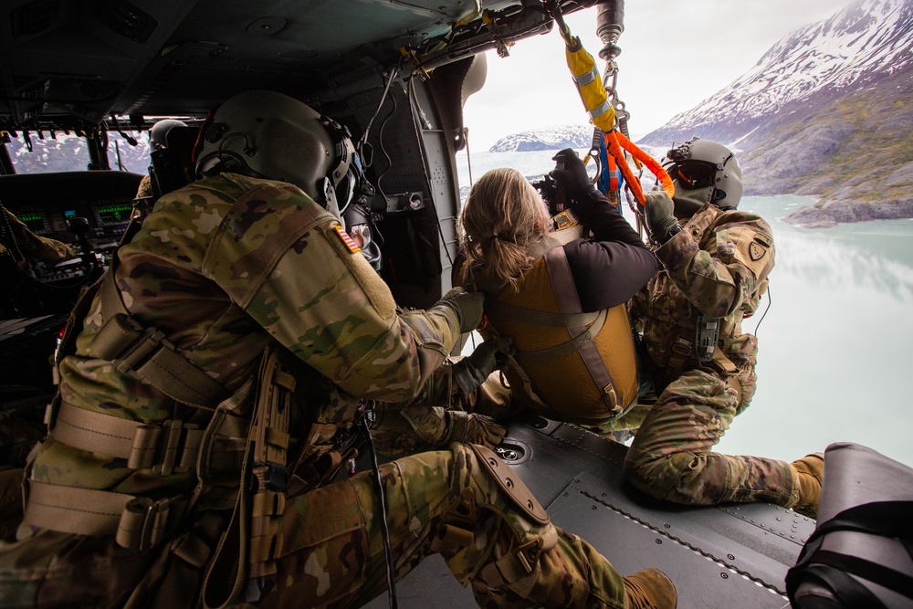 Alaska Army Aviation Conducts Training Near Colony Glacier