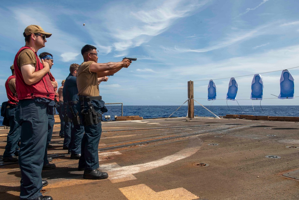 Wayne E. Meyer Conducts Small Arms Live Fire Exercise