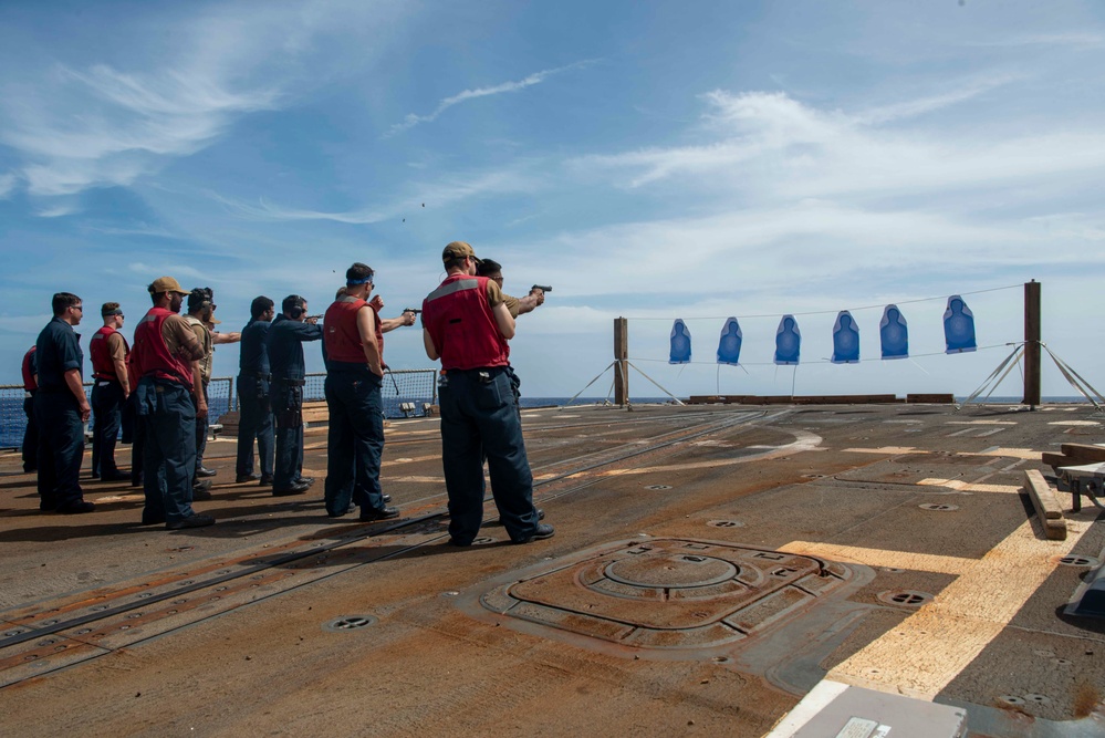 Wayne E. Meyer Conducts Small Arms Live Fire Exercise