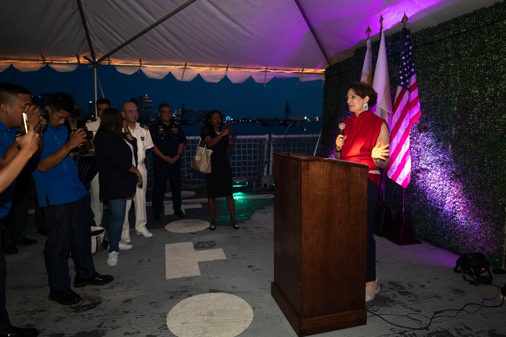 U.S. Coast Guard Cutter Stratton hosts shipboard dinner to commemorate trilateral engagement