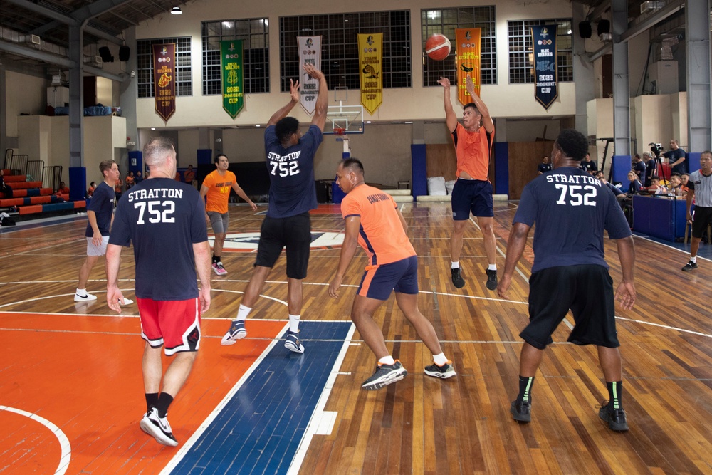 U.S. Coast Guard Cutter Stratton plays basketball tournament with Japan and Philippine coast guards