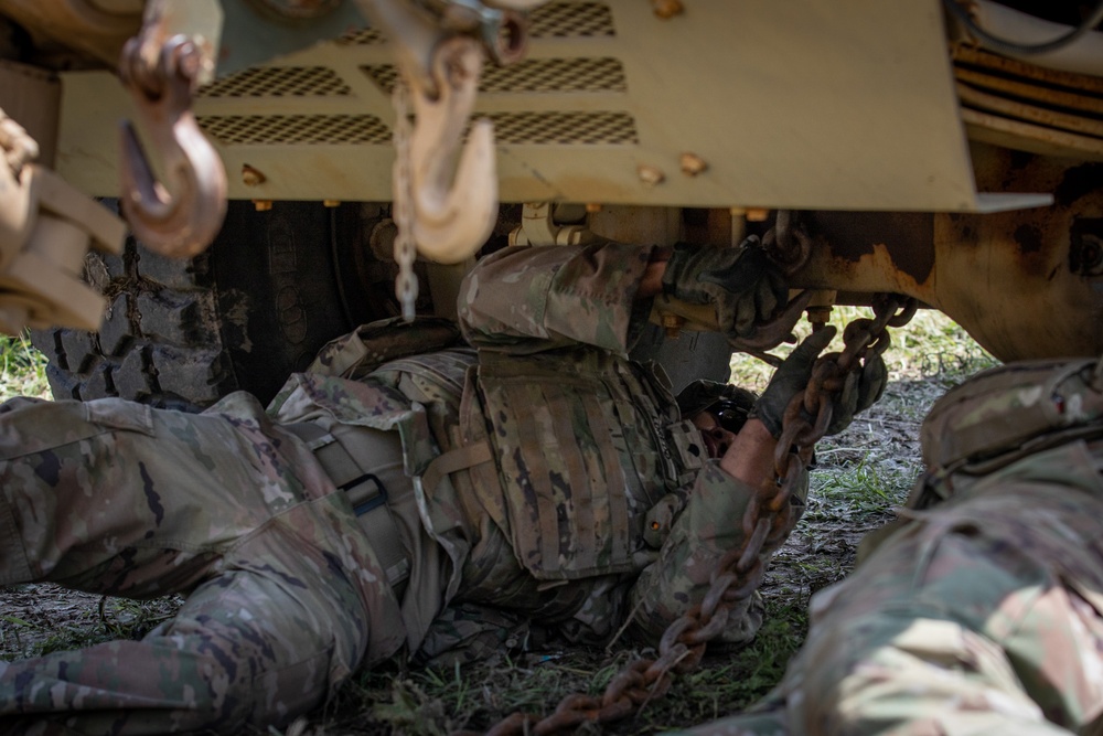 Soldiers from the 21st Chemical Company demonstrate tactical combat mission
