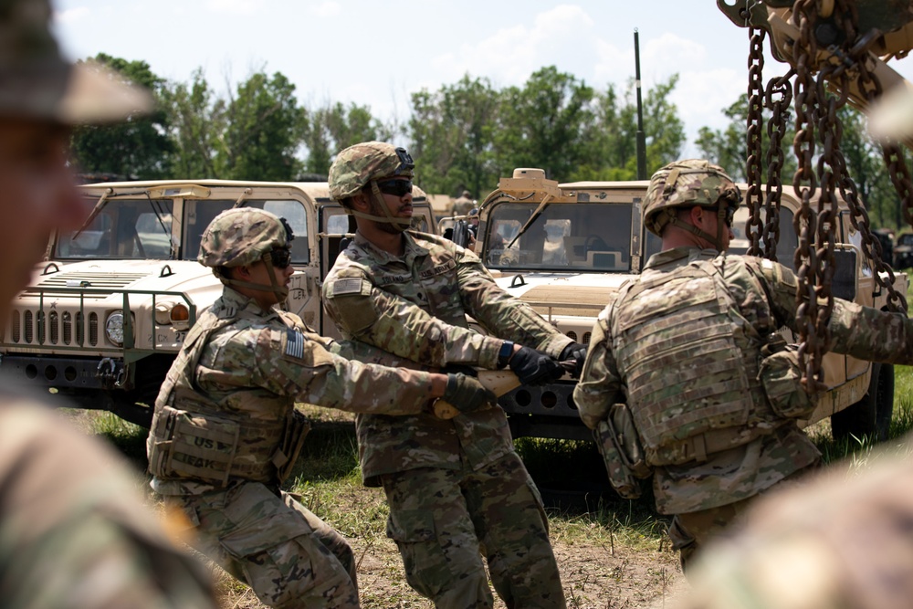Soldiers from the 21st Chemical Company demonstrate tactical combat mission