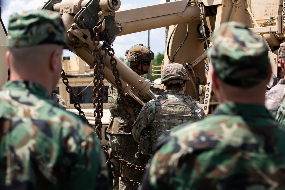 Soldiers from the 21st Chemical Company demonstrate tactical combat mission