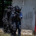 Soldiers assigned to the 508 Military Police Company display room clearing maneuvers to Albanian military police during DEFENDER 23