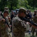 Soldiers assigned to the 508 Military Police Company display room clearing maneuvers to Albanian military police during DEFENDER 23