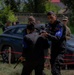 Soldiers assigned to the 508 Military Police Company display room clearing maneuvers to Albanian military police during DEFENDER 23