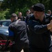 Soldiers assigned to the 508 Military Police Company display room clearing maneuvers to Albanian military police during DEFENDER 23