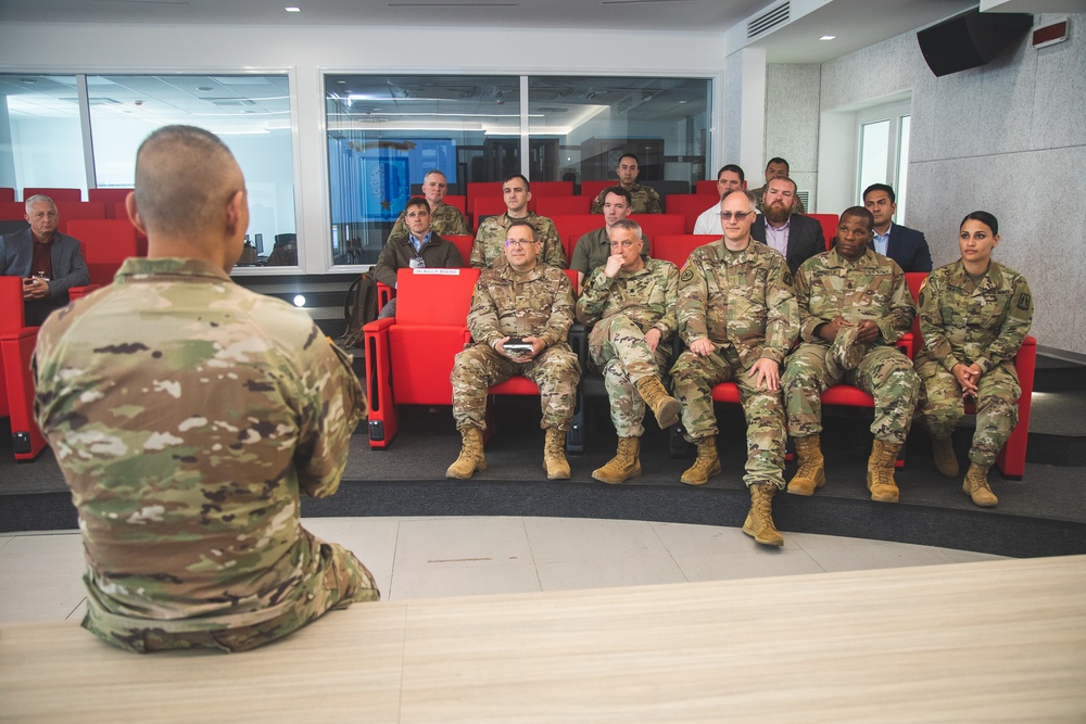 Brig. Gen. Royce Resoso speaking with the Army Reserve Cyber Protection Brigade