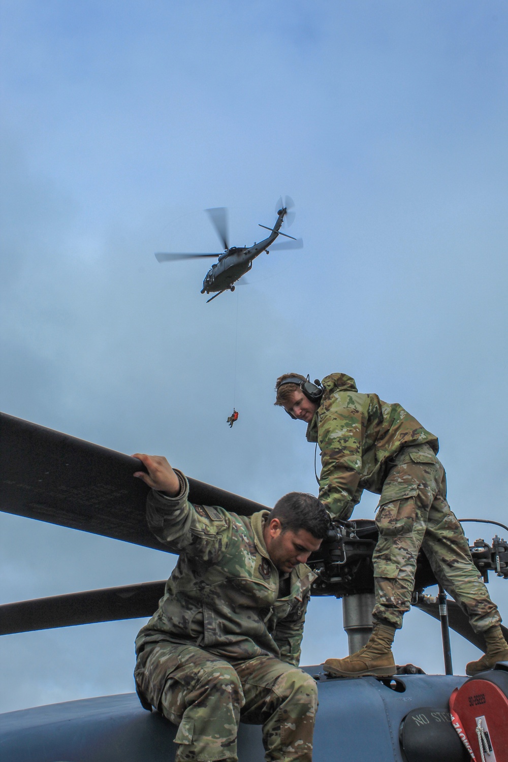 943d Maintenance Squadron inspects HH-60G Pave Hawk helicopters