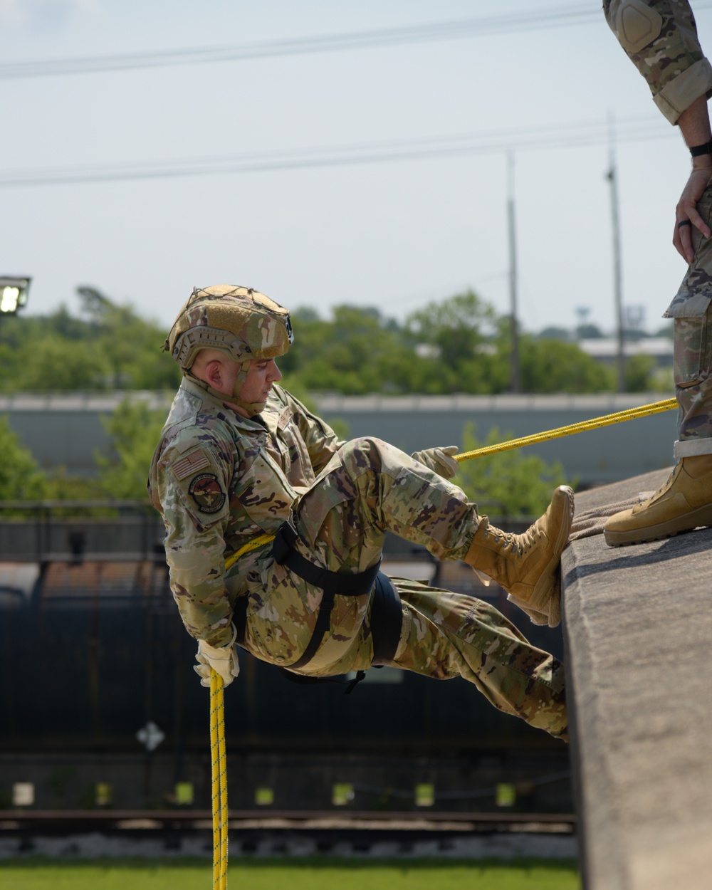 147th Security Forces Squadron participates in rappel training