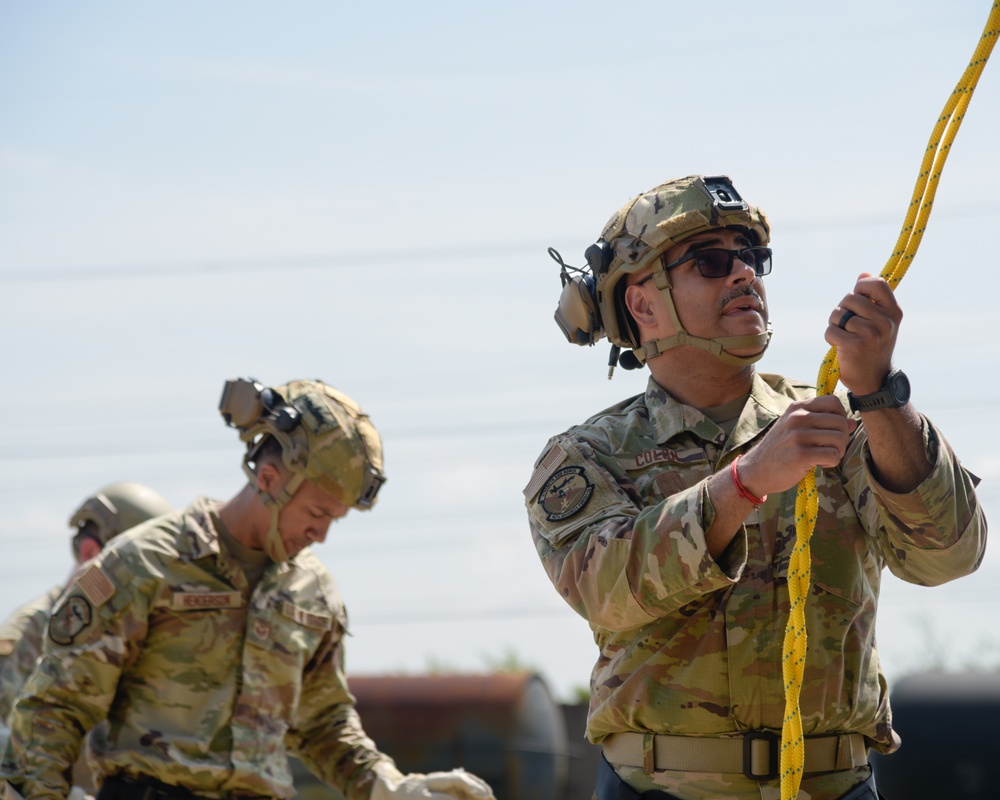 147th Security Forces Squadron participates in rappel training