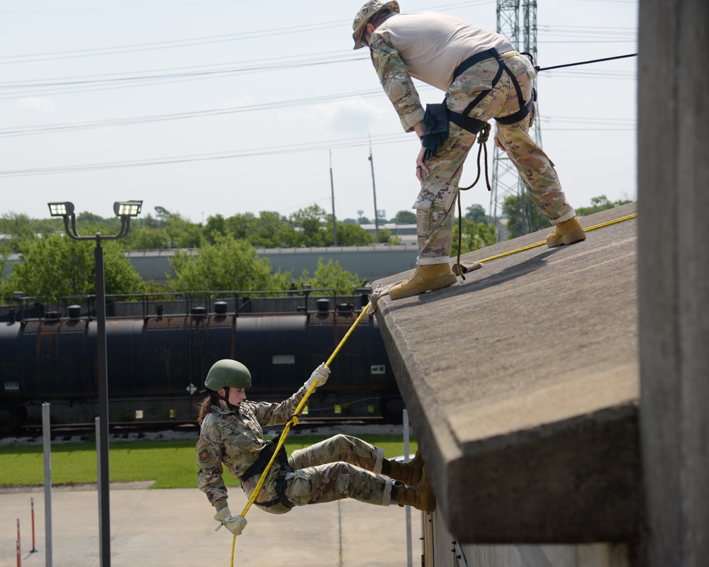 147th Security Forces Squadron participates in rappel training