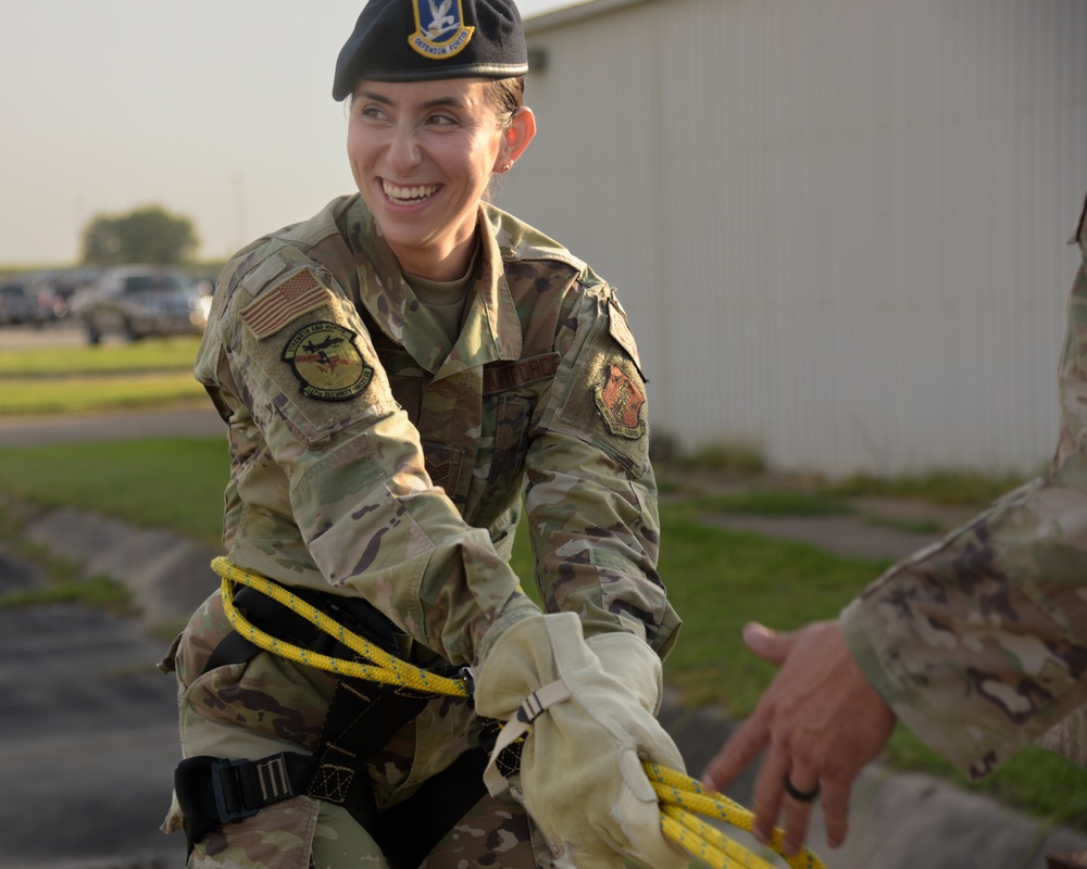 147th Security Forces Squadron participates in rappel training