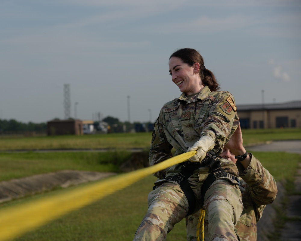 147th Security Forces Squadron participates in rappel training