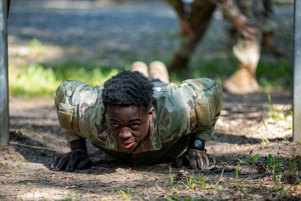 Victory Corps’ Elhers Cup participants tackle an obstacle course on their third day