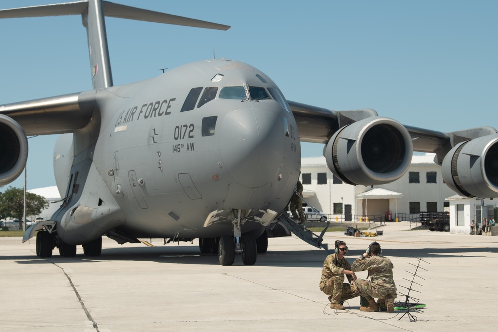 Airmen Set Up Portable Satellite Communications Kit