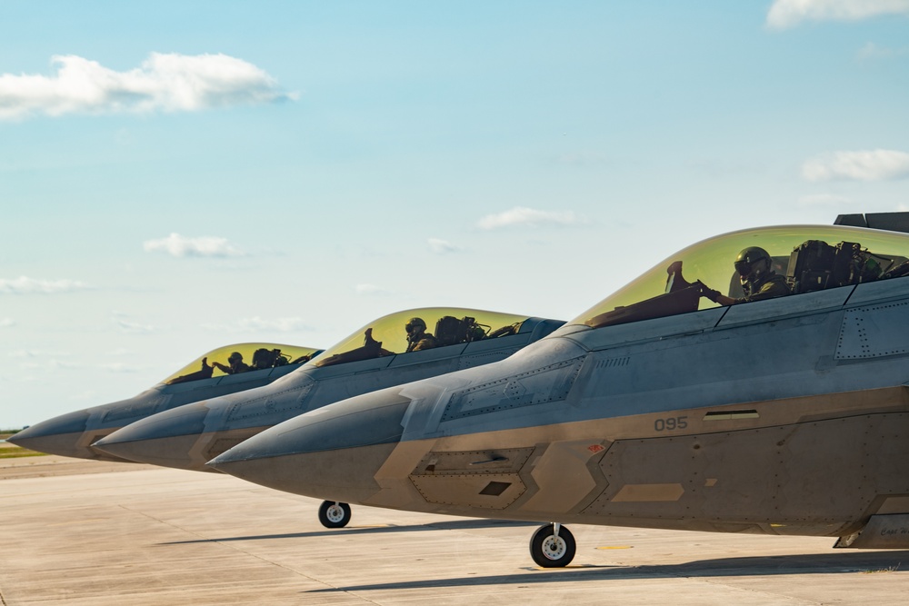 F-22s Prepare to Launch at Hoodoo Sea