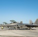 F-22 Raptors are parked on the flightline during Operation Hoodoo Sea