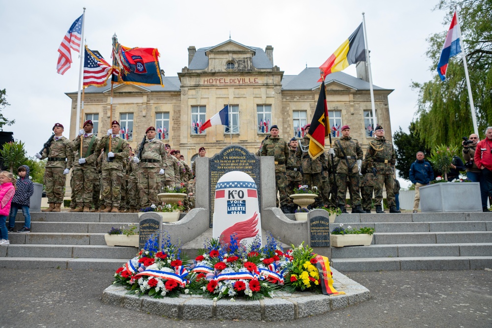 82nd Airborne Division Supports Cérémonie Monument Borne Zéro during D-Day 79