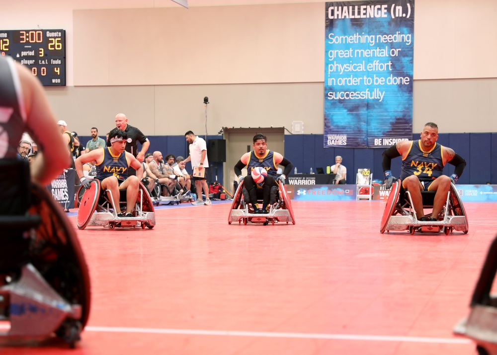 Team Navy versus Team SOCOM in Wheelchair Rugby