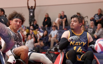 Team Navy versus Team SOCOM in Wheelchair Rugby