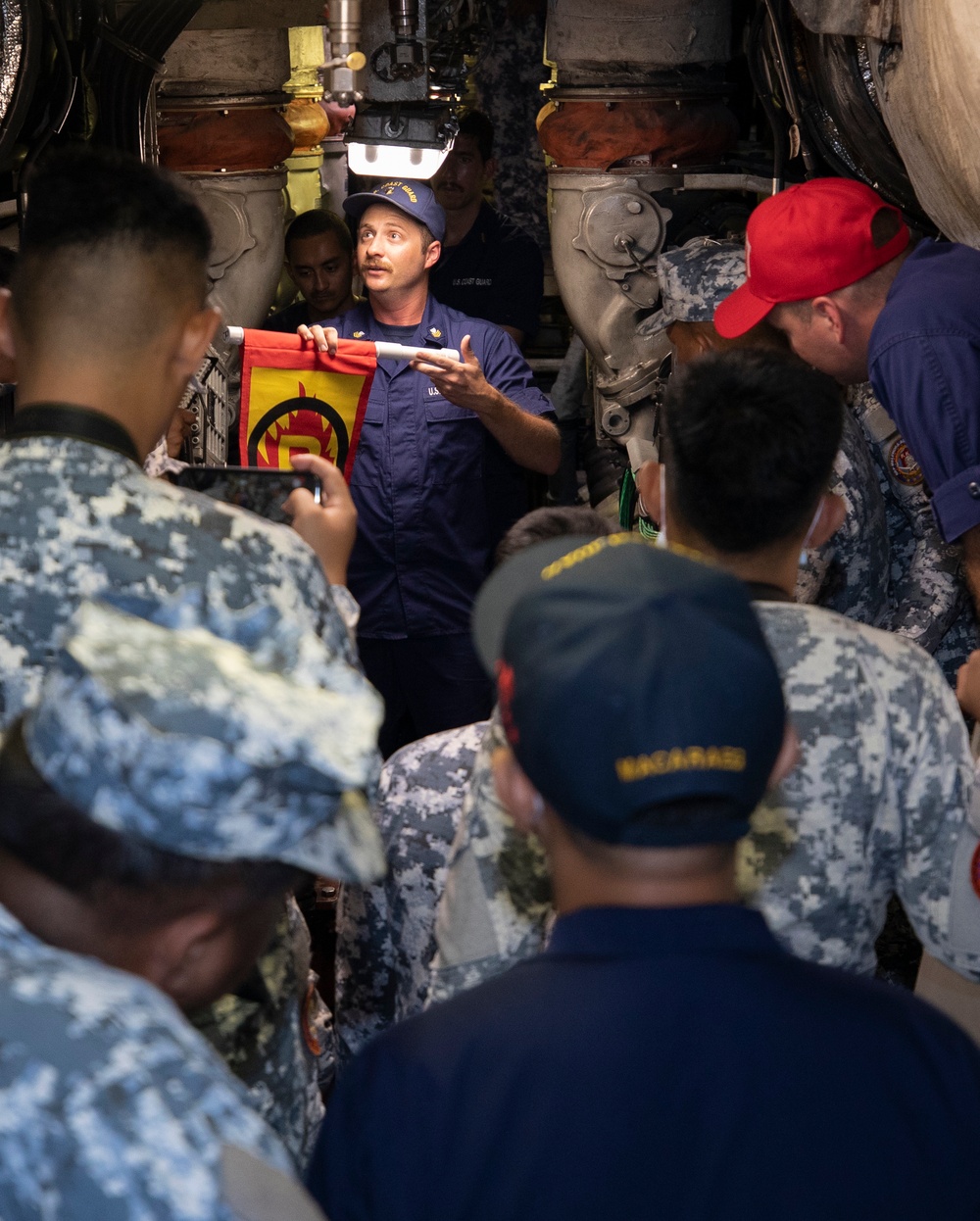 U.S. Coast Guard Cutter Stratton Conducts Damage Control Drills as Part of Trilateral Engagement with Japan and Philippine Coast Guards